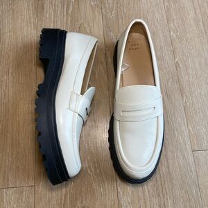 A New Day White & Black Chunky Platform Loafers - Never Worn
